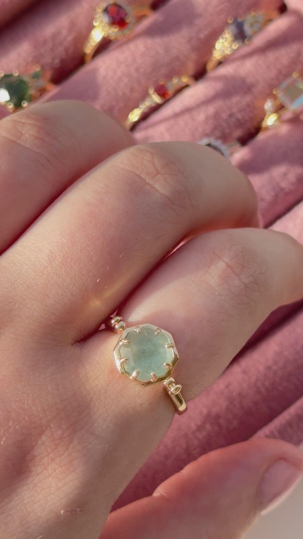 Anello in amazzonite gold (argento 925)