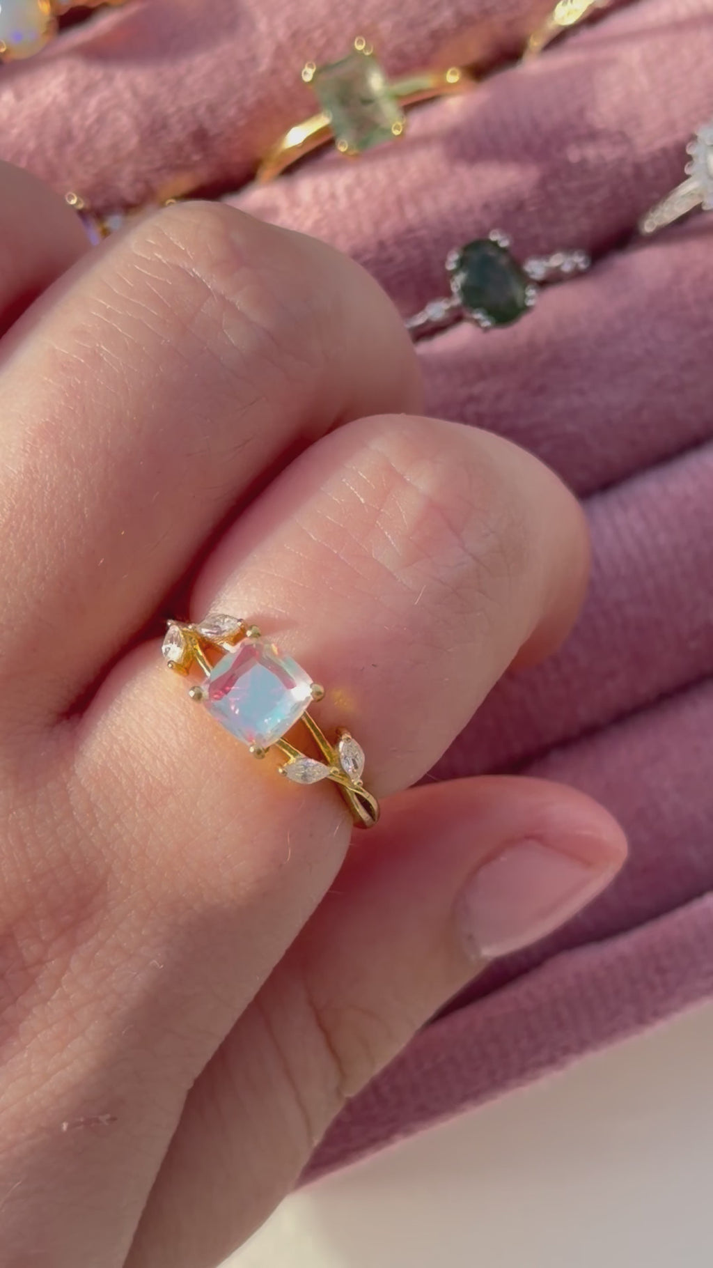 Anello sirena con pietra artificiale (argento 925)