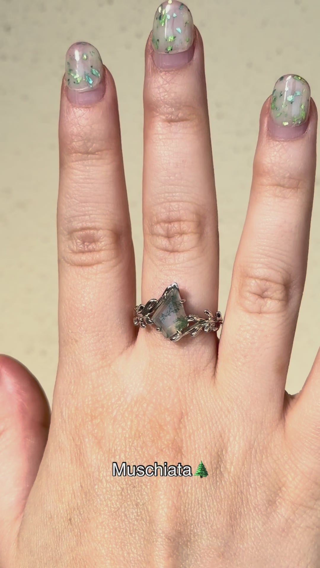 Anello in agata muschiata (argento 925)