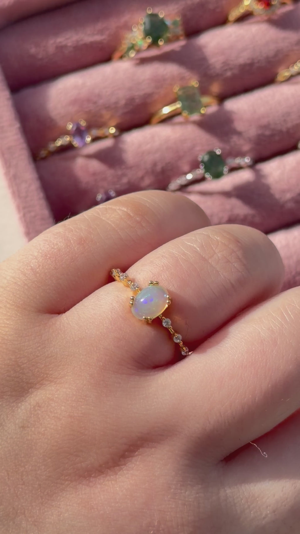 Anello in opale etiope (argento 925)