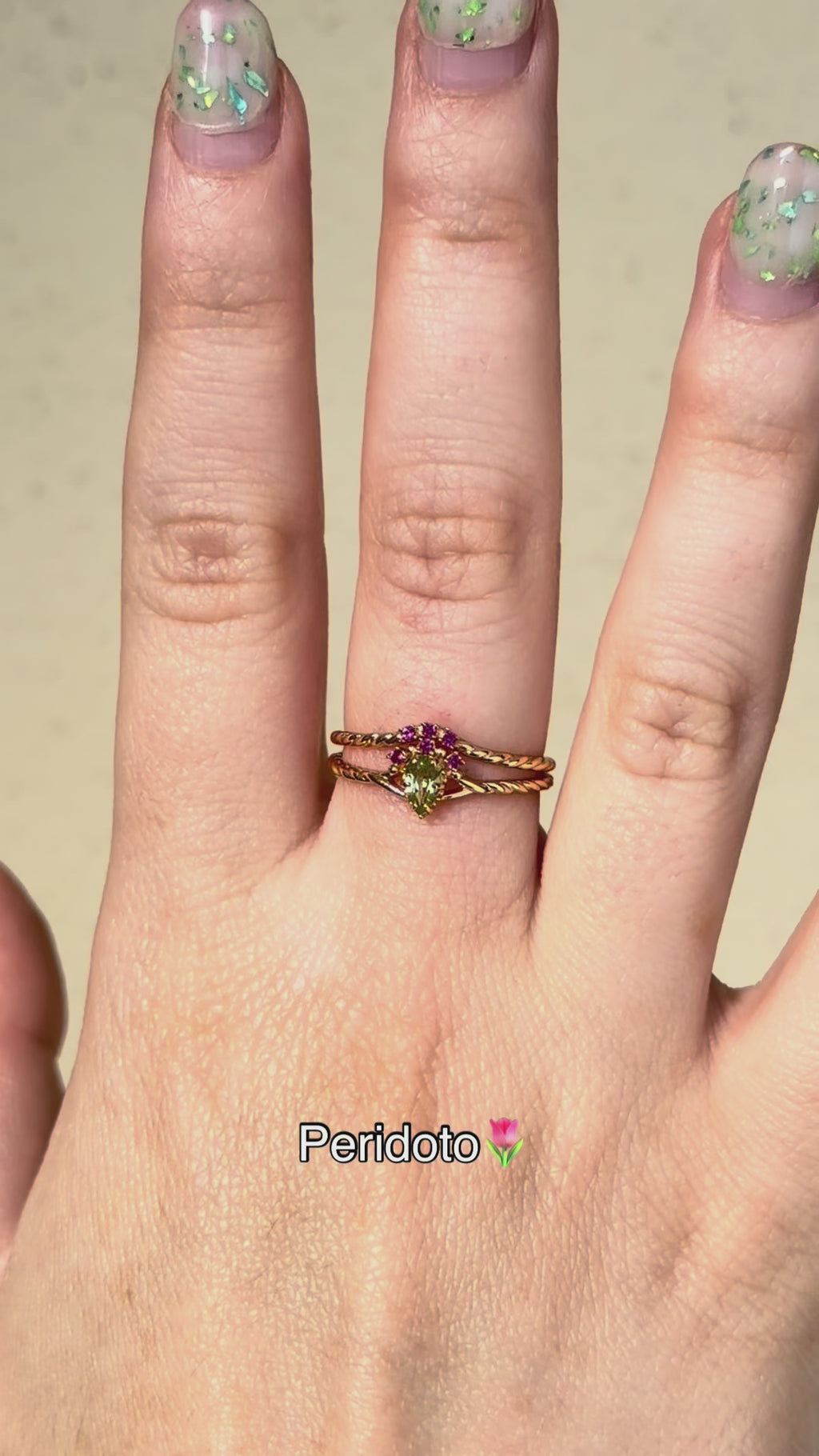 Anello impilabile in peridoto (argento 925)